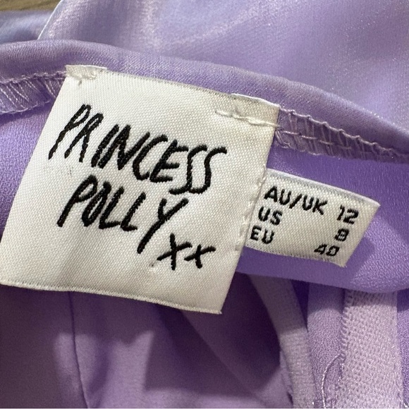 Princess Polly Purple Sleeveless Spaghetti Strap Twirl Mini Dress Sz 8 Fairy - Picture 4 of 10